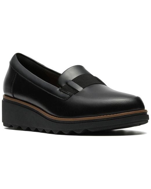 Clarks Black Sharon Pace Leather Loafer