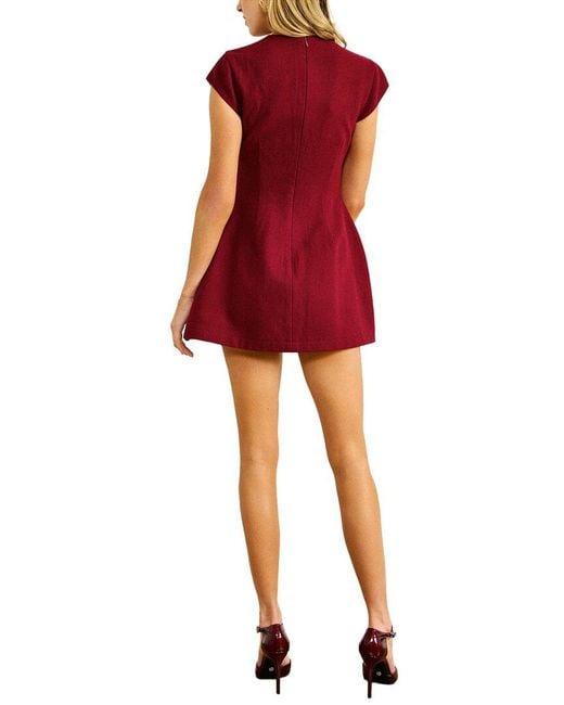 Line & Dot Red Noelia Wool-Blend Mini Dress