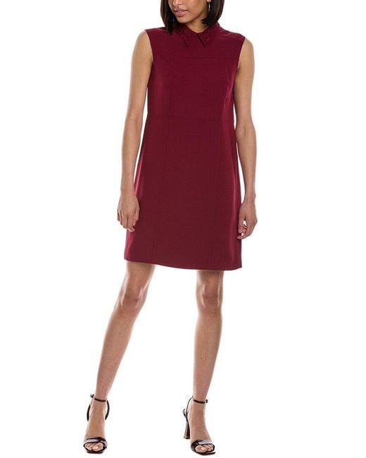 Burberry Red Silk-lined Shift Dress