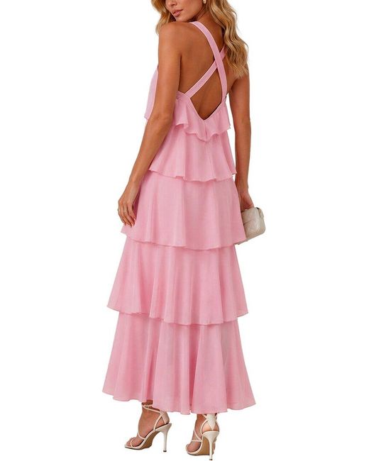 COLON DIANA Pink Maxi Dress