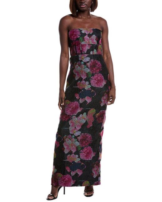 ML Monique Lhuillier Purple Demi Textured Organza Gown