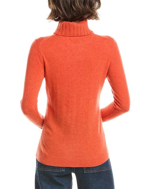 Forte Red Chunky Trim Turtleneck Cashmere Sweater