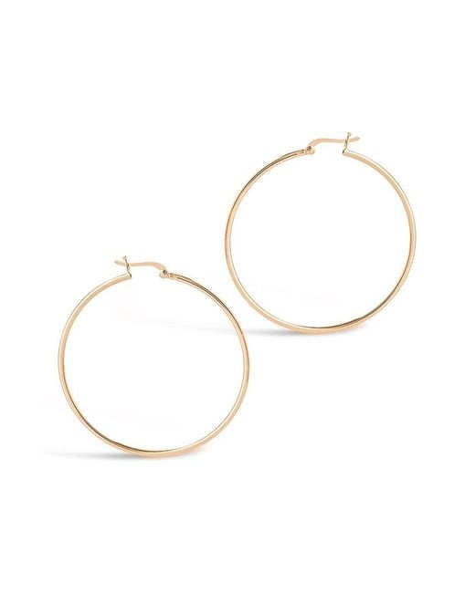 Sterling Forever Metallic 14k Rose Gold Vermeil Hoops