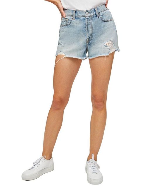 7 For All Mankind Blue Monroe Cut Off Short