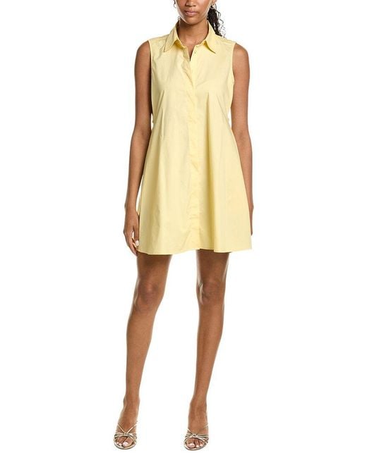 Kenneth Cole Yellow Sleeveless Trapeze Mini Dress
