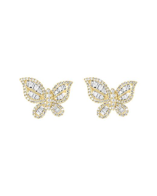 Effy Fine Jewelry Metallic 14K 1.13 Ct. Tw. Diamond Earrings