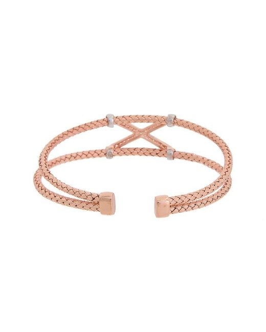 Meshmerise White 18k Over Silver 0.20 Ct. Tw. Diamond Mesh Bangle Bracelet