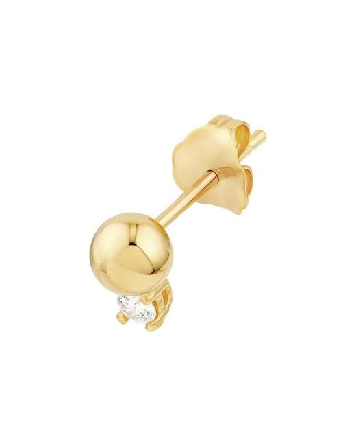 HAWLEY ST Metallic 14K 0.13 Ct. Tw. Diamond Stud Earrings