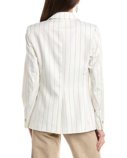 Anne Klein White One-button Notch Collar Jacket
