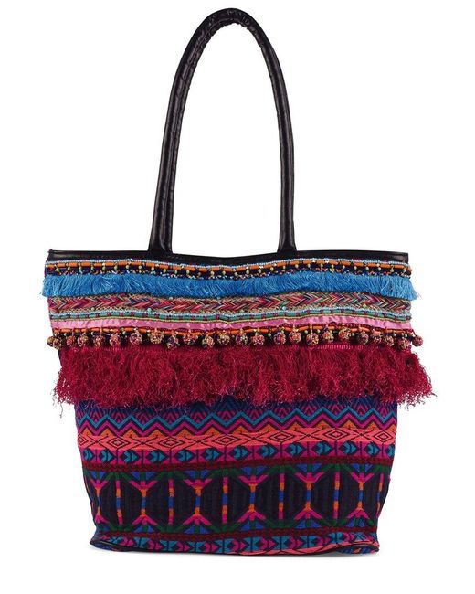 Guadalupe Red Zula Fringe Tote
