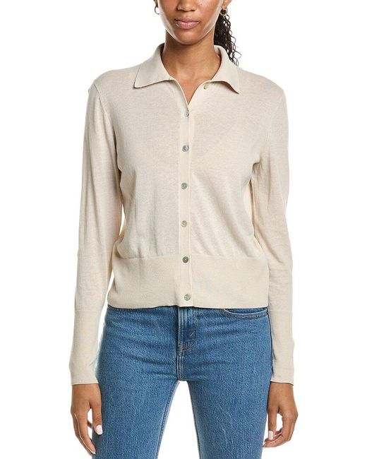 Vince White Collared Button-Down Shirt
