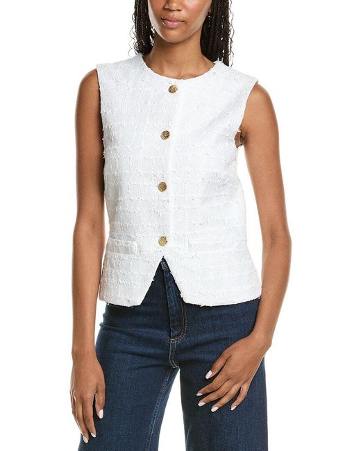 Nanette Lepore White Tweed Vest