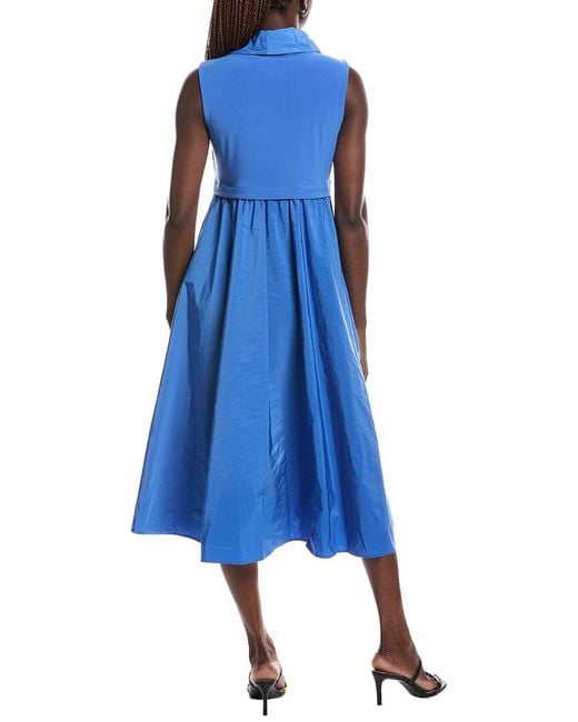 Joseph Ribkoff Blue Solid Midi Dress