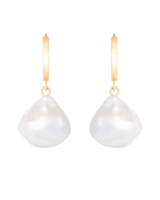 Splendid White 14k 10-11mm Pearl Earrings