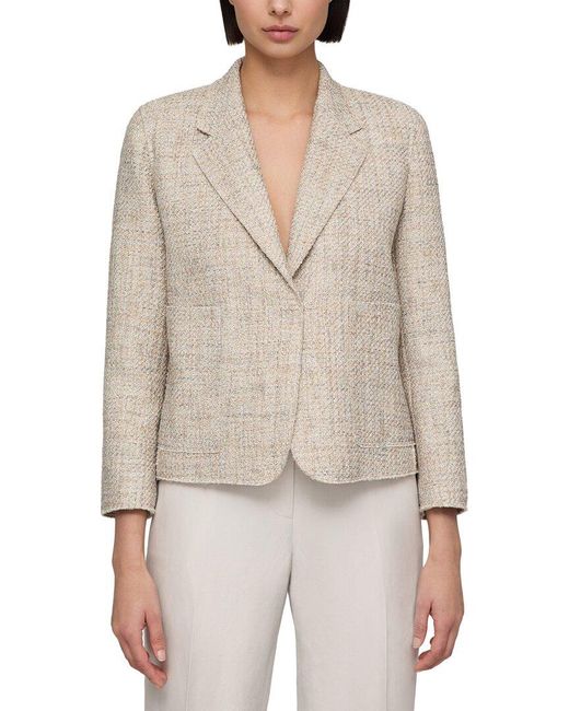 Lafayette 148 New York White Boyfriend Cropped Blazer