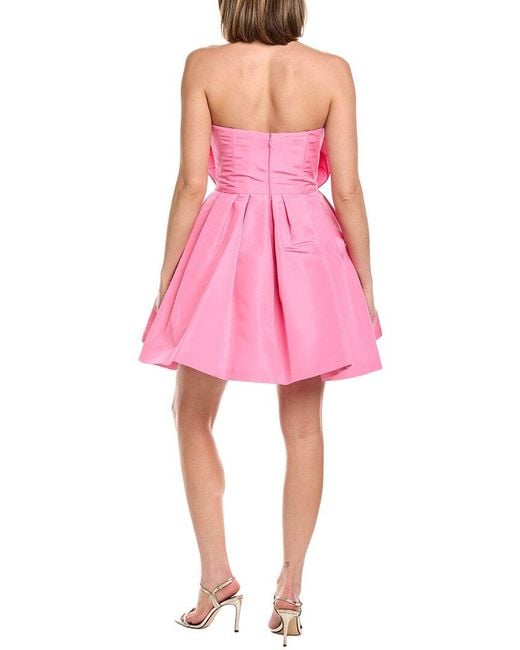 Carolina Herrera Pink Flower Silk Mini Dress