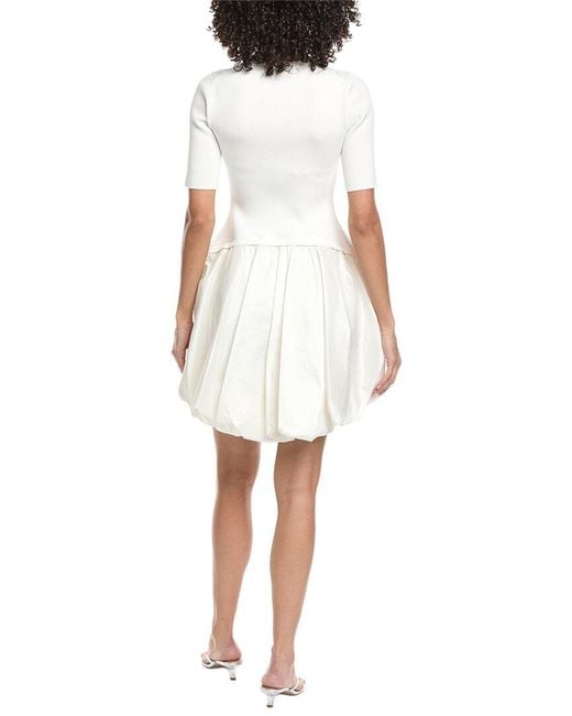 Jonathan Simkhai White Kenny Bubble Mini Dress