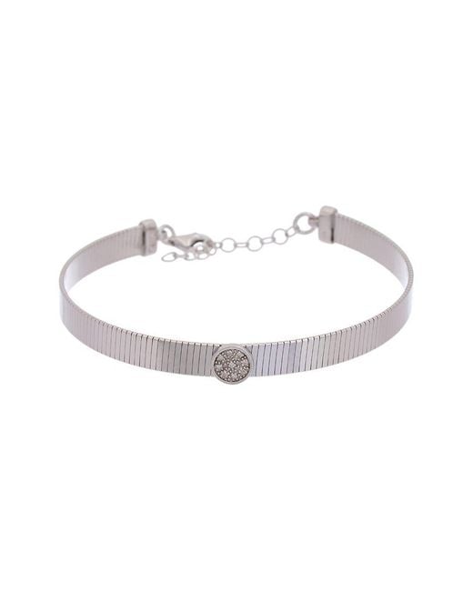 Meshmerise White 18K Over 0.05 Ct. Tw. Diamond Bangle Bracelet