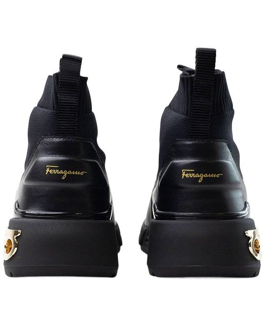 Ferragamo Blue Cosma Leather Sneaker