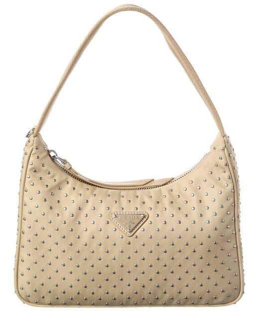 Prada Metallic Re-Edition Satin Mini Hobo Bag