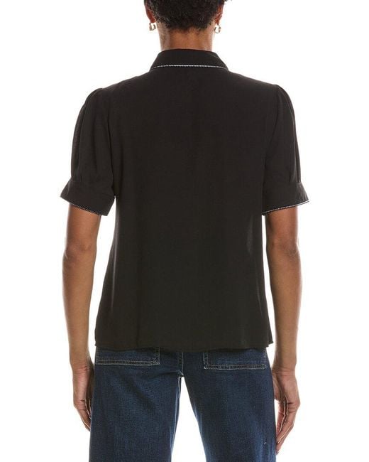 Cece Black Blouson Top
