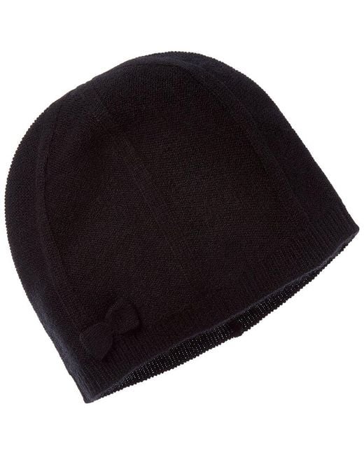 Amicale Cashmere Blue Bow Cashmere Beanie