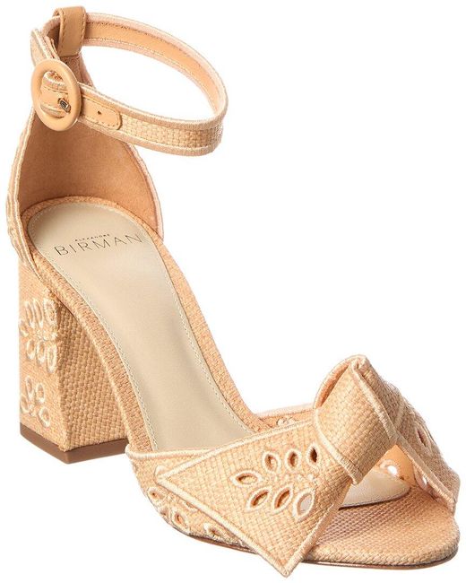 Alexandre Birman Natural Maxi Clarita Embroidery 75 Raffia & Leather Sandal