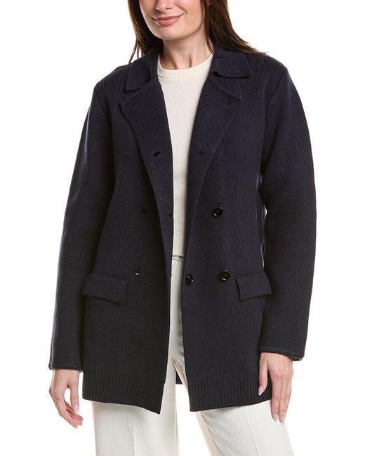 English Factory Black Polo Long Double-Breasted Cardigan