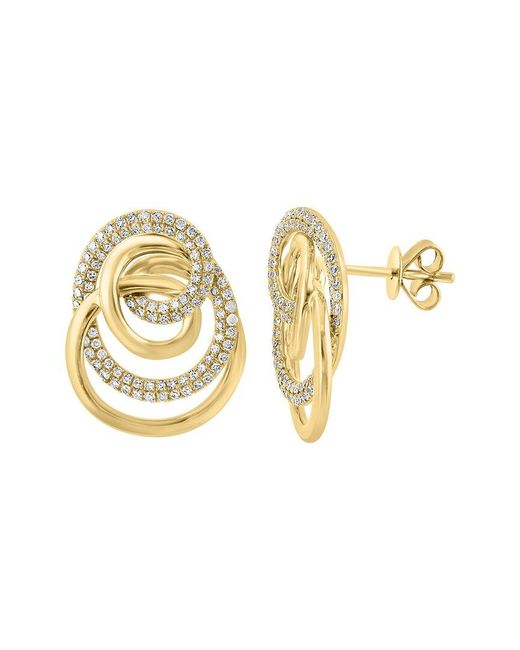 Effy Fine Jewelry Metallic 14K 0.64 Ct. Tw. Diamond Earrings