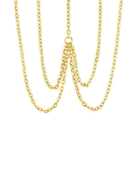 Sterling Forever White 14K Plated Sloan Layered Body Chain