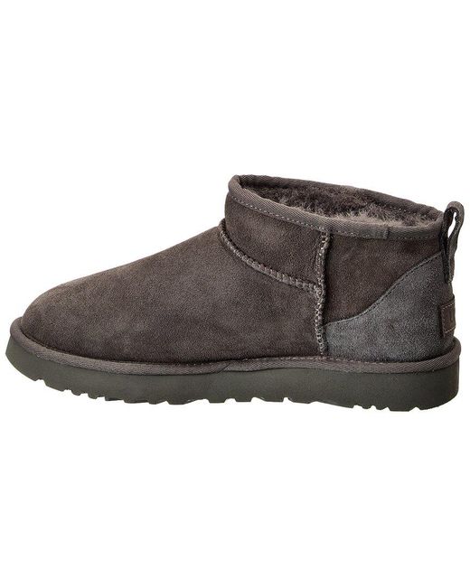 Ugg Brown Classic Ultra Mini Suede & Shearling Boot