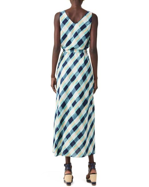 NIC+ZOE Green Petite Painted Plaid Bianca Dress
