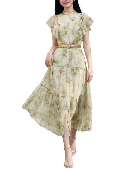 BRC By BURRYCO White Short Sleeve Midi Dress