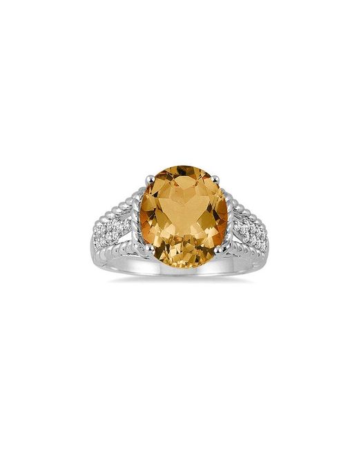 Gem Spark Metallic 14K 4.40 Ct. Tw. Diamond & Citrine Ring