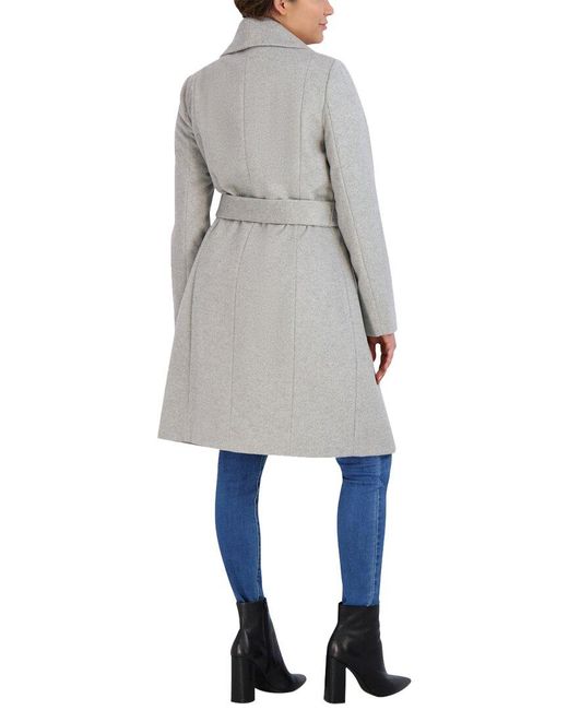 slick wool blend wrap coat cole haan signature