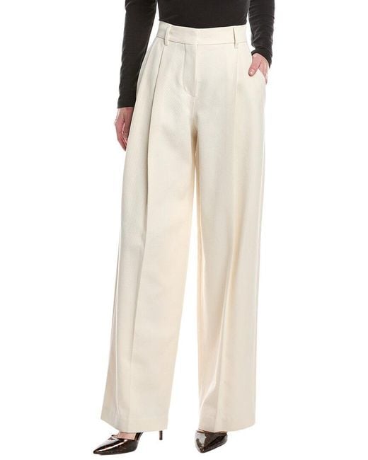 Brunello Cucinelli Natural Wool-Blend Pant