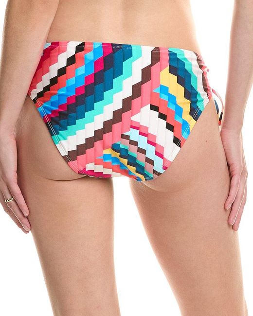 La Blanca Red Slice Adjustable Loop Hipster Bikini Bottom