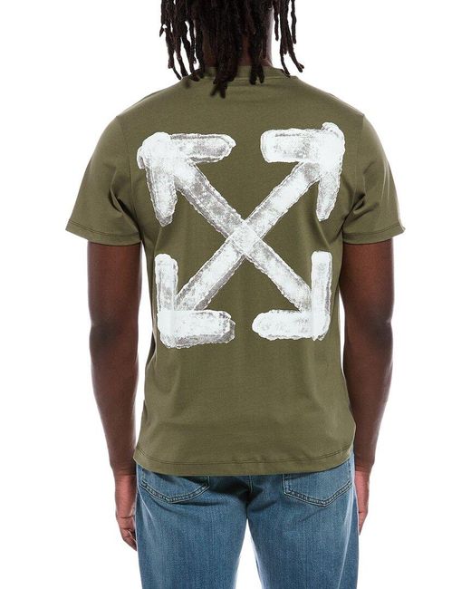 Off-White c/o Virgil Abloh Green Off- T-Shirt for men