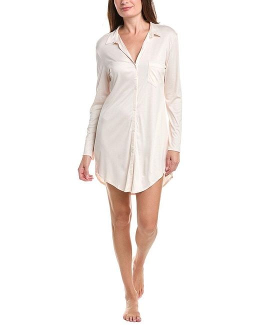 Hanro White Silk-Blend Sleep Shirt