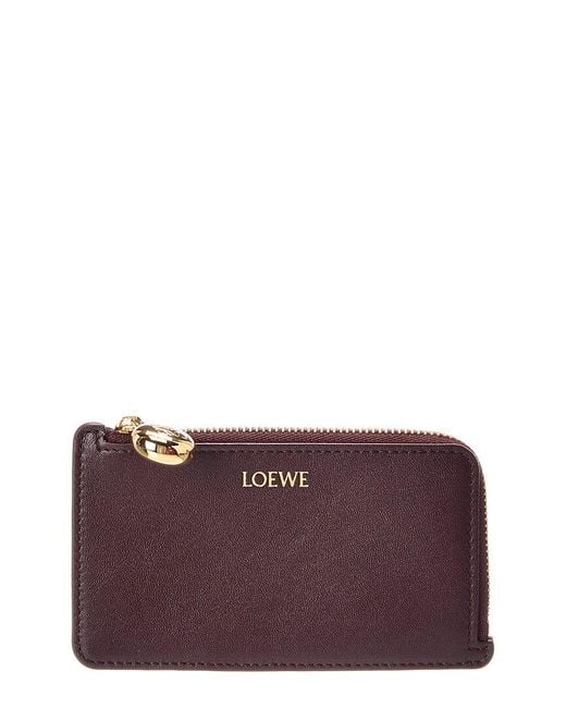 Loewe Purple Pebble Coin Leather Card Holder