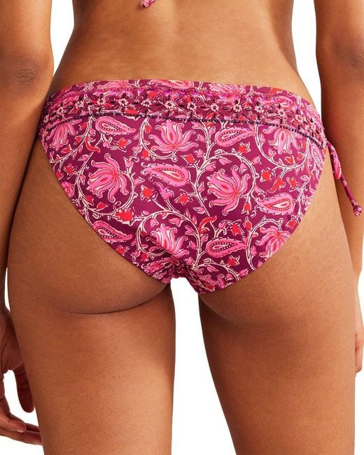 Boden Red Bead Embellished Bikini Bottom