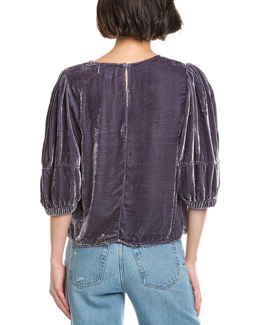 Velvet By Graham & Spencer Blue Nancy Top