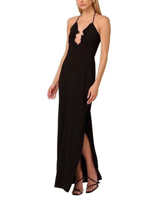 ADRIANNA EVE Black Solid Maxi Dress