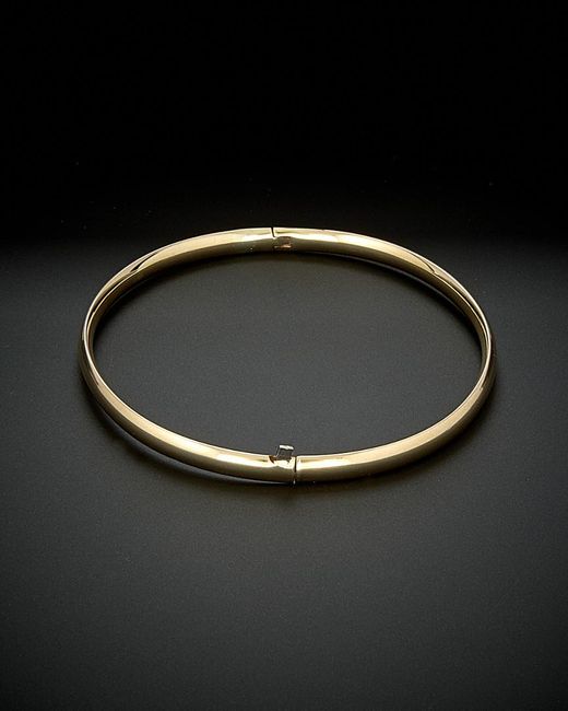 Italian Gold Black 14k Polished Hinged Bangle