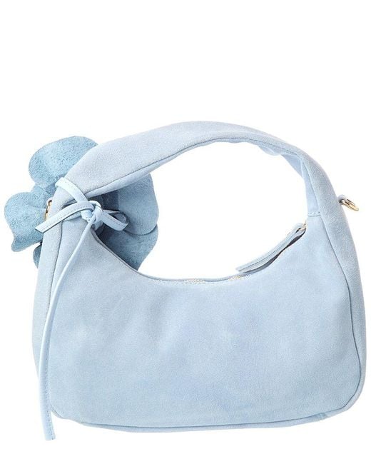 Isabella Rossetti Blue Fluer 27 Suede Shoulder Bag