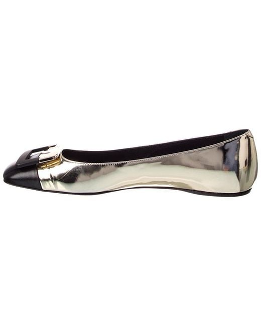 Roger Vivier Black Leather Ballet Flat