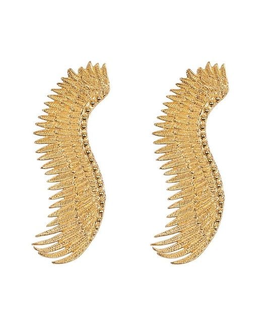 Karma and Luck Metallic Plated Drop Earrings