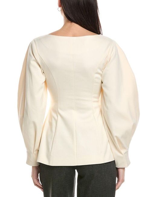 WeWoreWhat Natural Peplum Cocoon Blazer