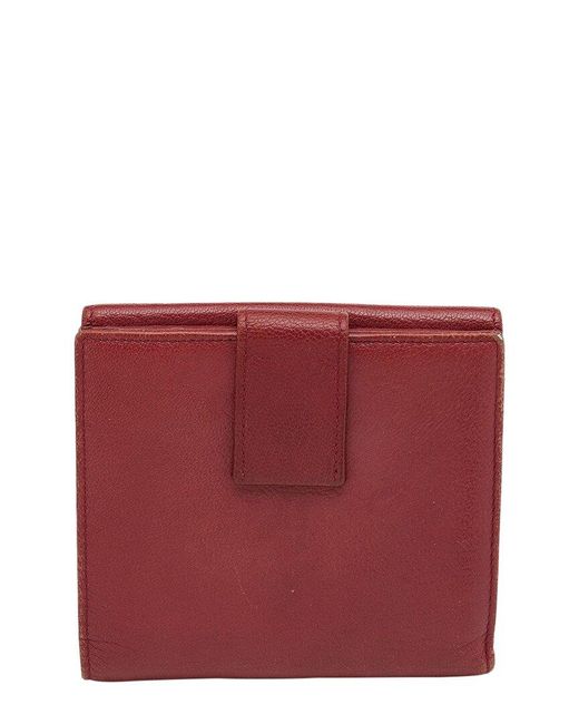 Gucci Red Leather Gg Interlocking French Wallet (Authentic Pre-Owned)