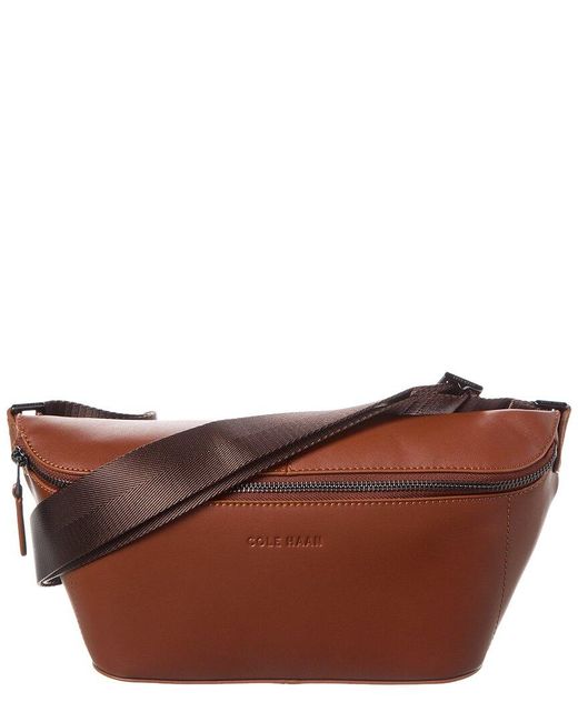 Cole Haan Brown American Classics Leather Sling Bag for men